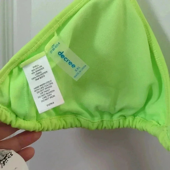 Women's decree neon green triangle bikini top - Picture 5 of 8